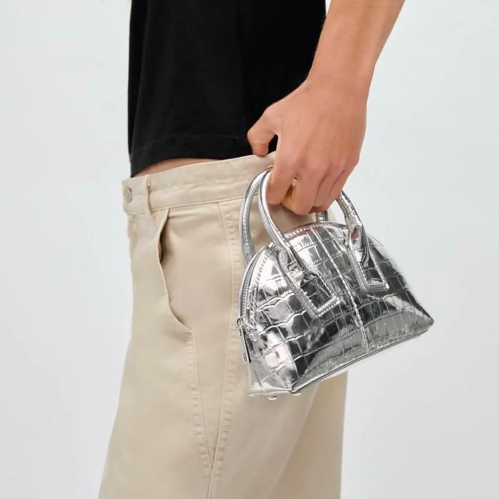 Zara Mini Metallic Bag with Detachable Straps - Picture 3 of 8